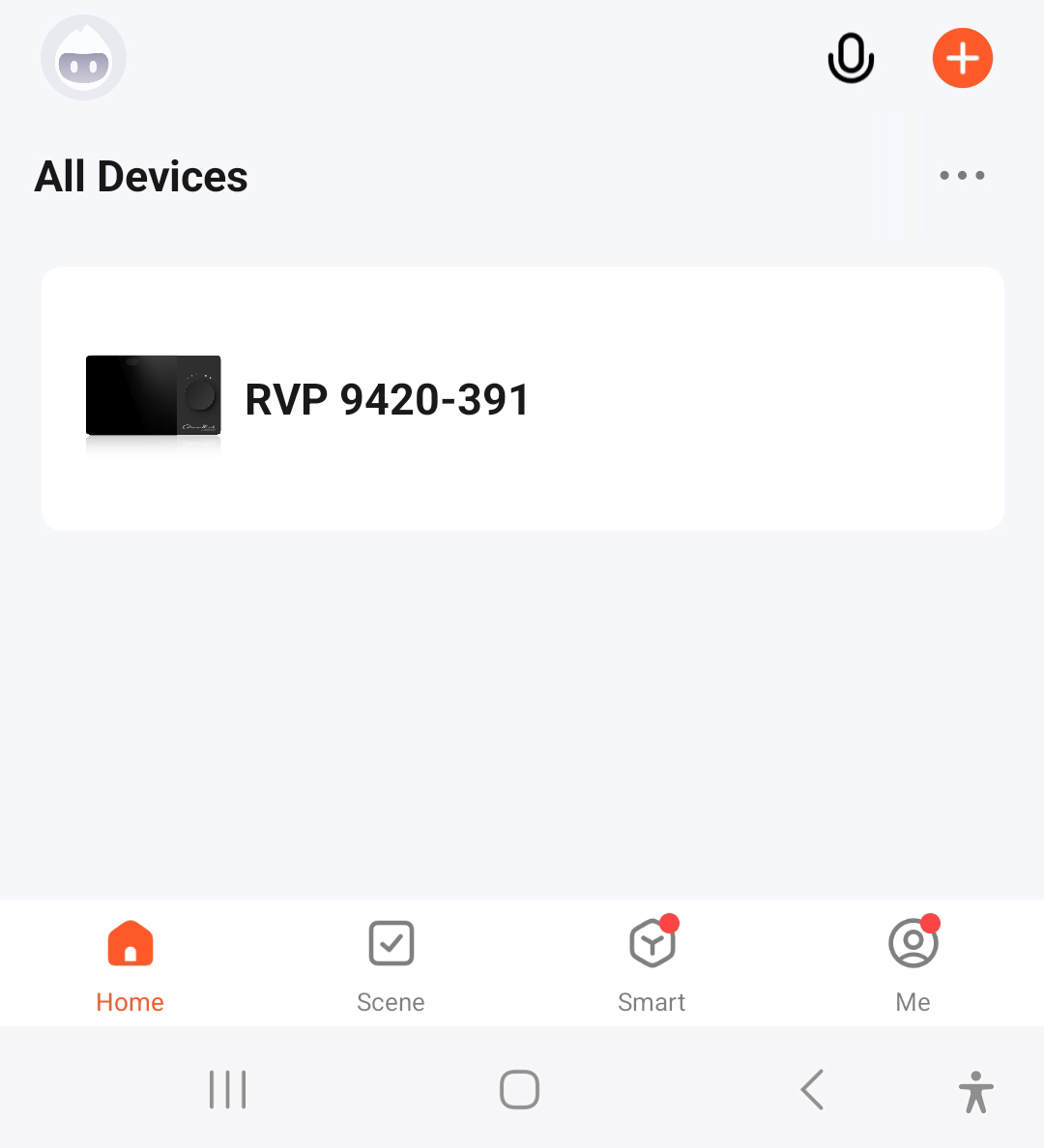 The thermostat appearing in the "Tuya Smart" app.